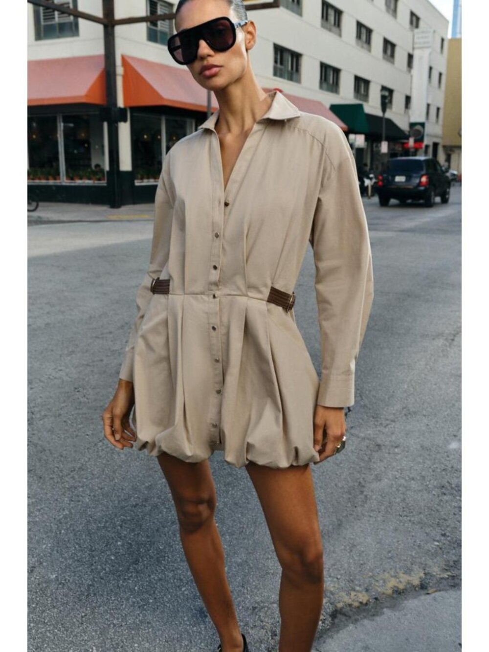 ZARA SHORT BALLOON DRESS - Picture 3 of 10